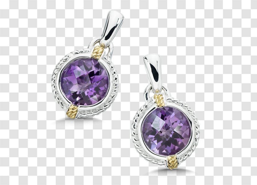 Earring Amethyst Jewellery Gemstone Charms & Pendants - Gold Transparent PNG