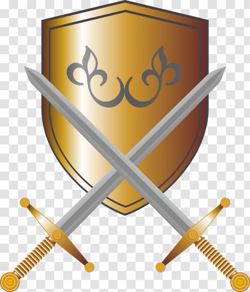 Knightly Sword Shield Weapon - Combat - Swords Transparent PNG