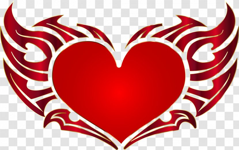 Heart Tribe Tattoo Clip Art - Silhouette - Tribal Cliparts Transparent PNG