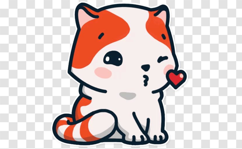 Telegram Sticker Cat Kiss Love - Artwork Transparent PNG