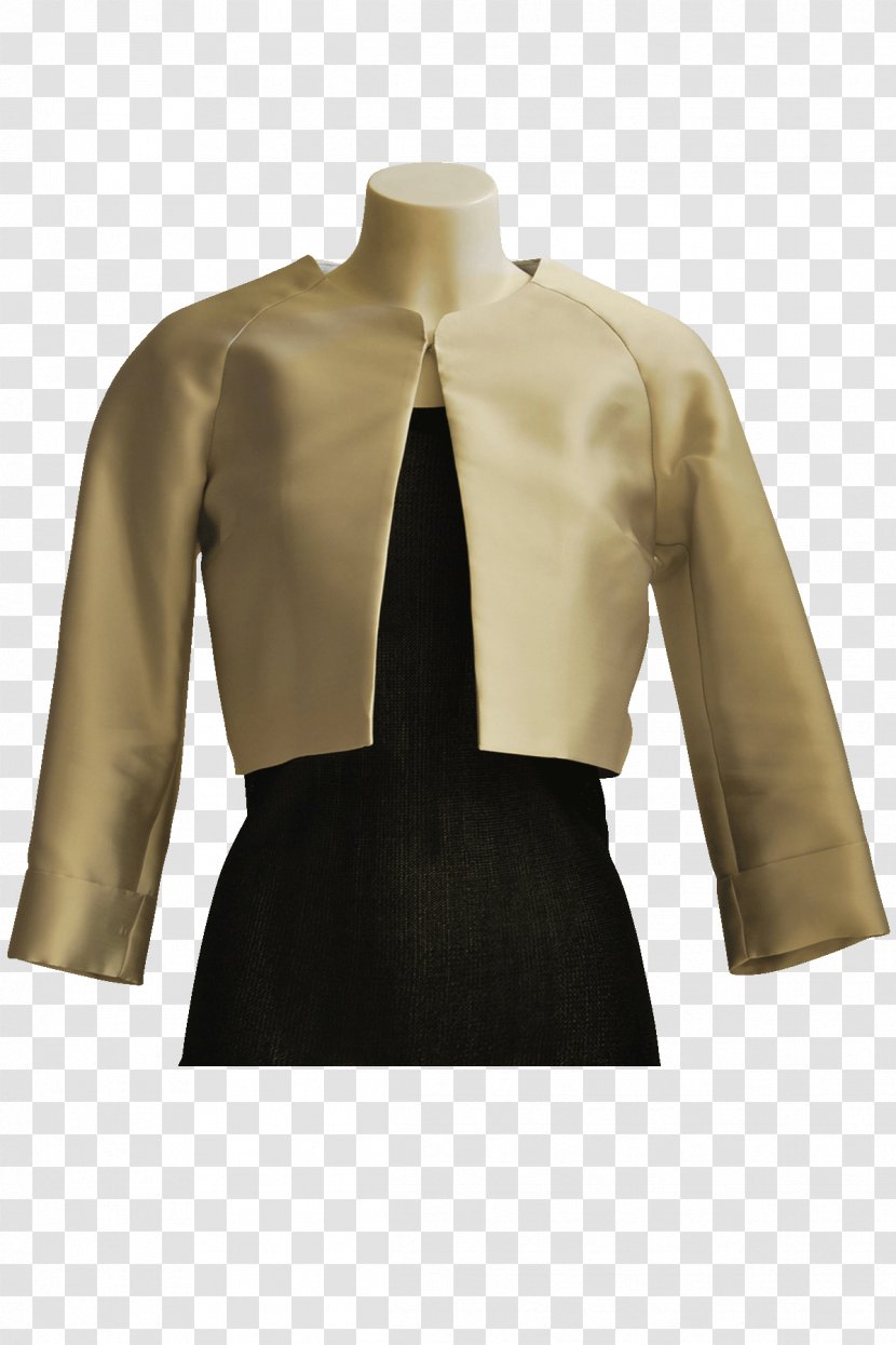 Sleeve Jacket Dress Shrug Satin - Beige Transparent PNG