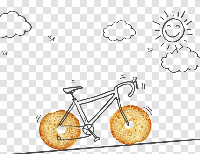 Logo Bicycle Clip Art - Area - Creative Hand-painted Bread Pattern Transparent PNG