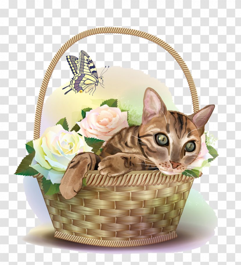 Cat Kitten Clip Art - Royaltyfree - Basket Transparent PNG