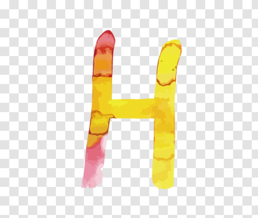 Letter Watercolor Painting - Yellow - Letters H Transparent PNG