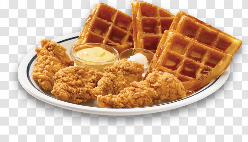 Chicken And Waffles Fingers Breakfast Crispy Fried - Side Dish Transparent PNG