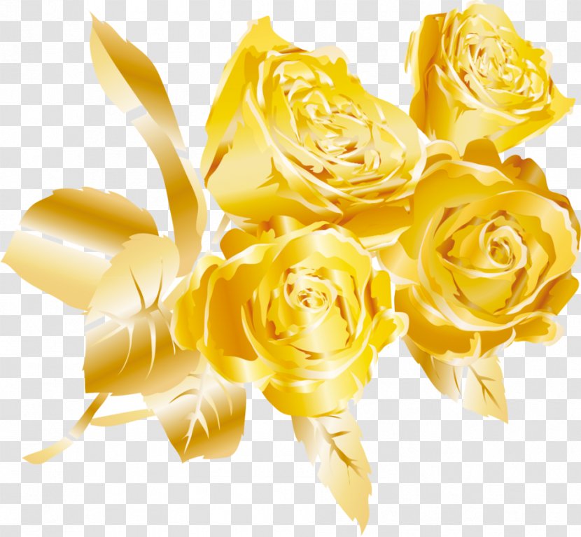 Gold Euclidean Vector Flower - Flowering Plant - Rose Color Transparent PNG