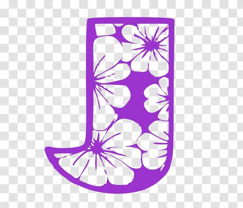 Purple Letter J Flowers. - Mobile Phone Accessories Transparent PNG