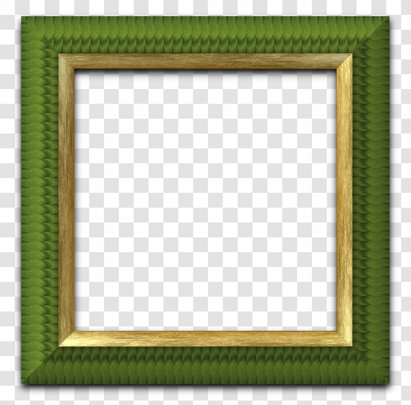 Picture Frames Square Rectangle Photography - Grass - Golden Frame Transparent PNG