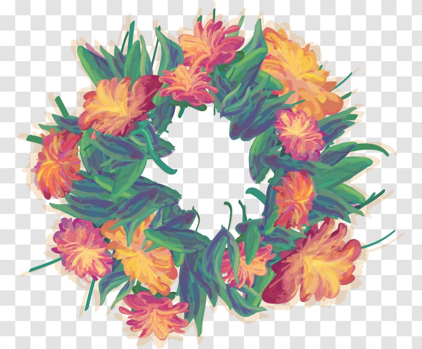 Flower Watercolor Painting Euclidean Vector - Plot - Floral Wreath Transparent PNG