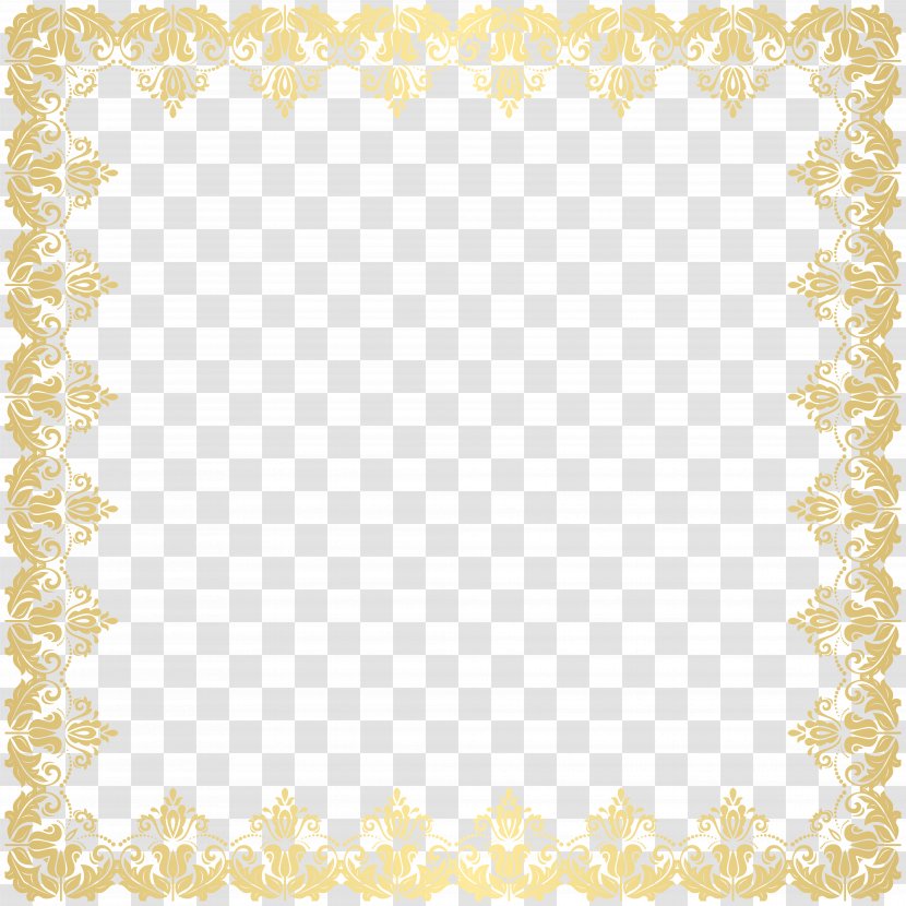 Yellow Area Placemat Pattern - Deco Border Frame Transparent Clip Art Image Transparent PNG