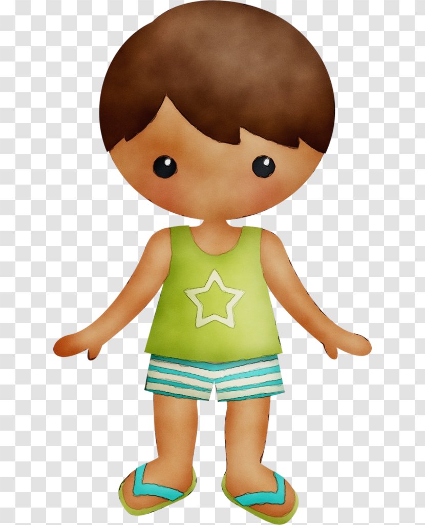 Toy Cartoon Doll Child Clip Art - Wet Ink - Toddler Fictional Character Transparent PNG