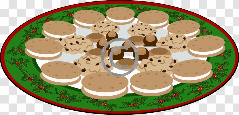 Chocolate Chip Cookie Black And White Biscuits Christmas Clip Art - Plate - Tasty Transparent PNG