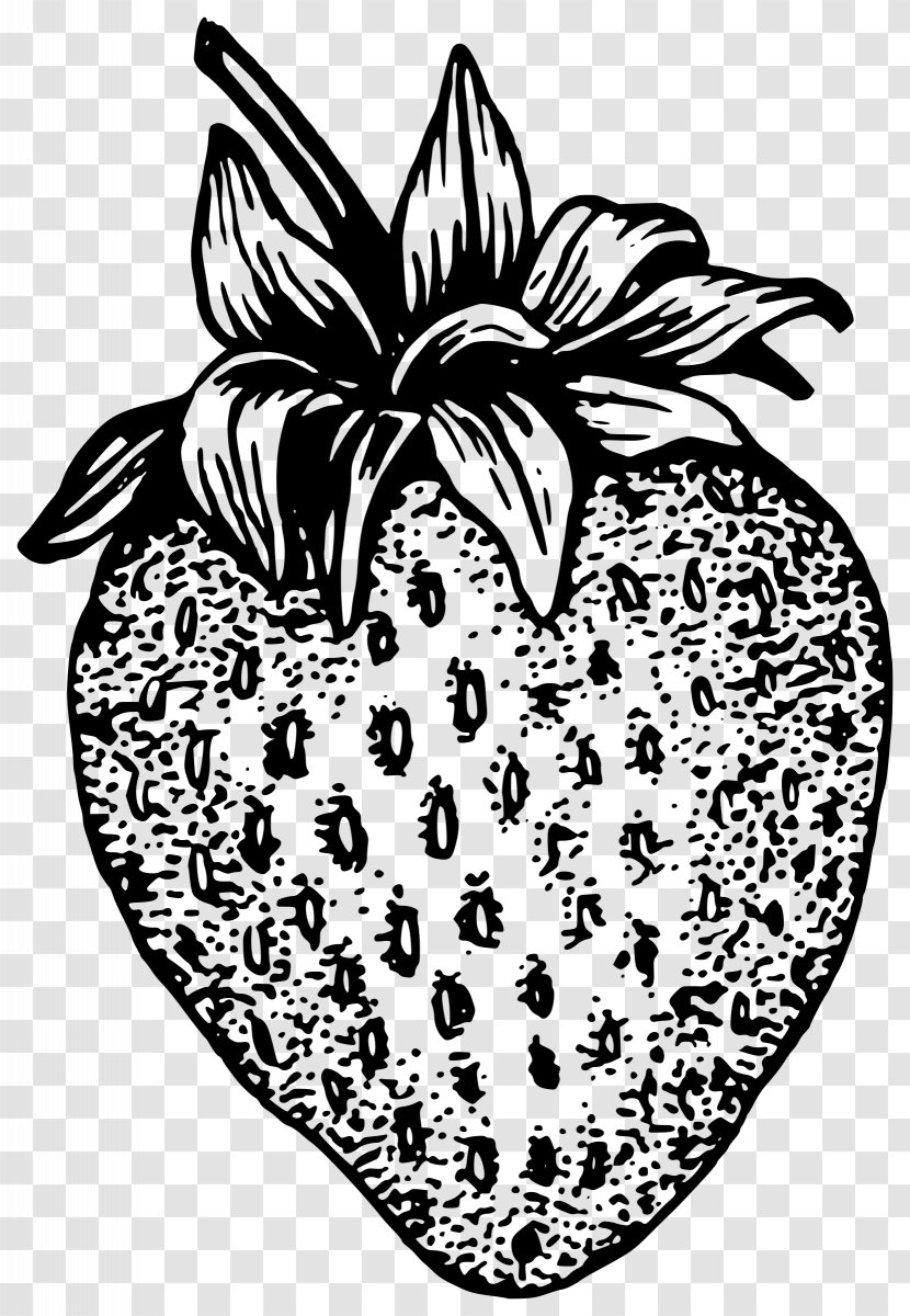 Strawberry Black And White Clip Art - Heart Transparent PNG