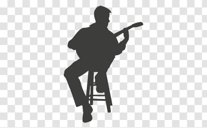 Guitarist Silhouette Acoustic Guitar - Cartoon - Handsome Men Silhouettes Transparent PNG