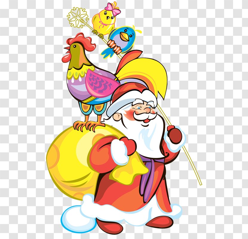 Old New Year Holiday Gift Christmas Card - Fictional Character - Santa Claus Transparent PNG