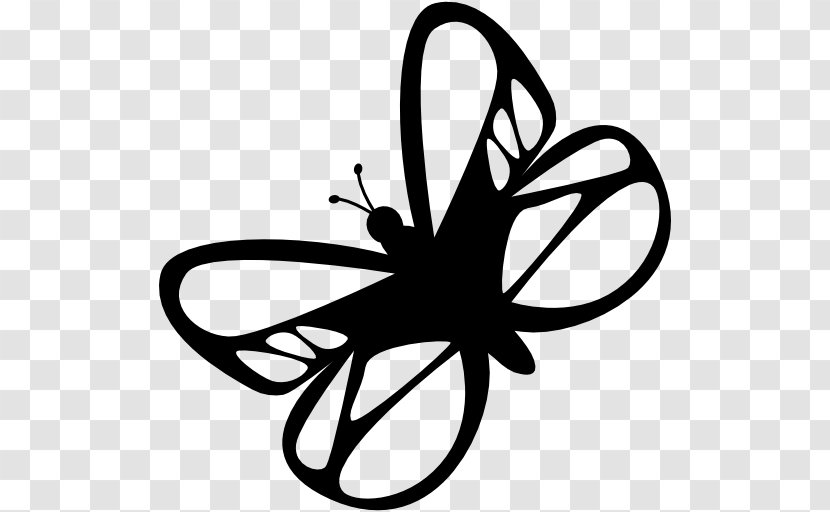 Butterfly Insect Clip Art - Black And White Transparent PNG