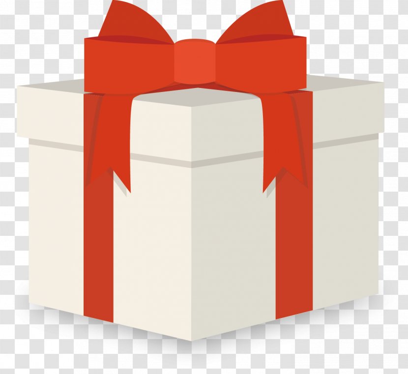 Gift Box Paper Packaging And Labeling Ribbon - Vector Packing Boxes Painted Red Bow Transparent PNG