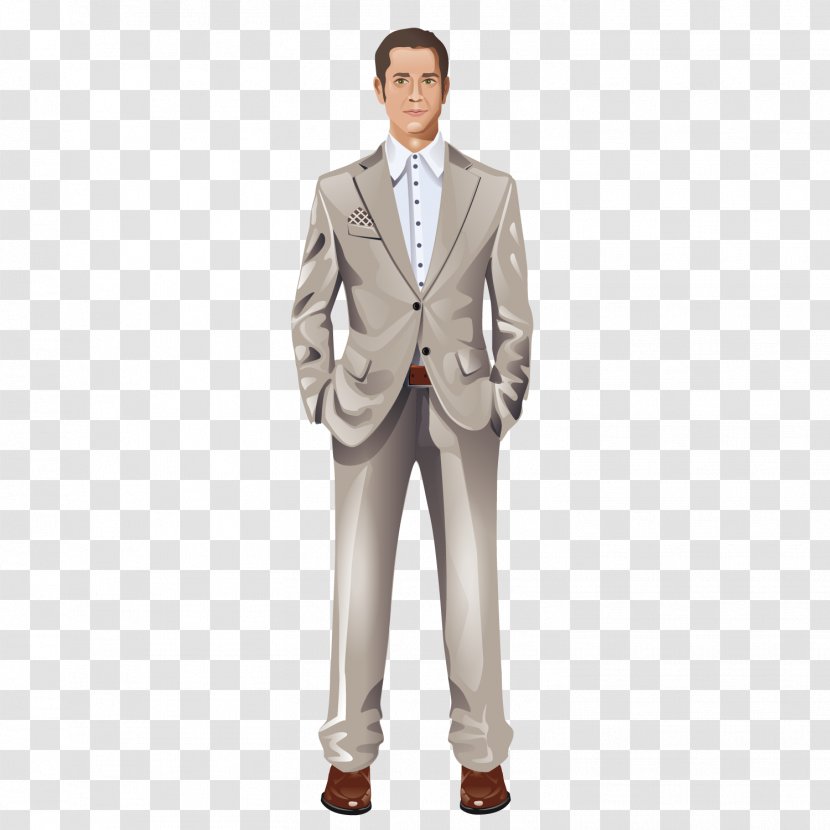 Suit Tuxedo - Blazer - European Wind Silver White High Handsome Transparent PNG