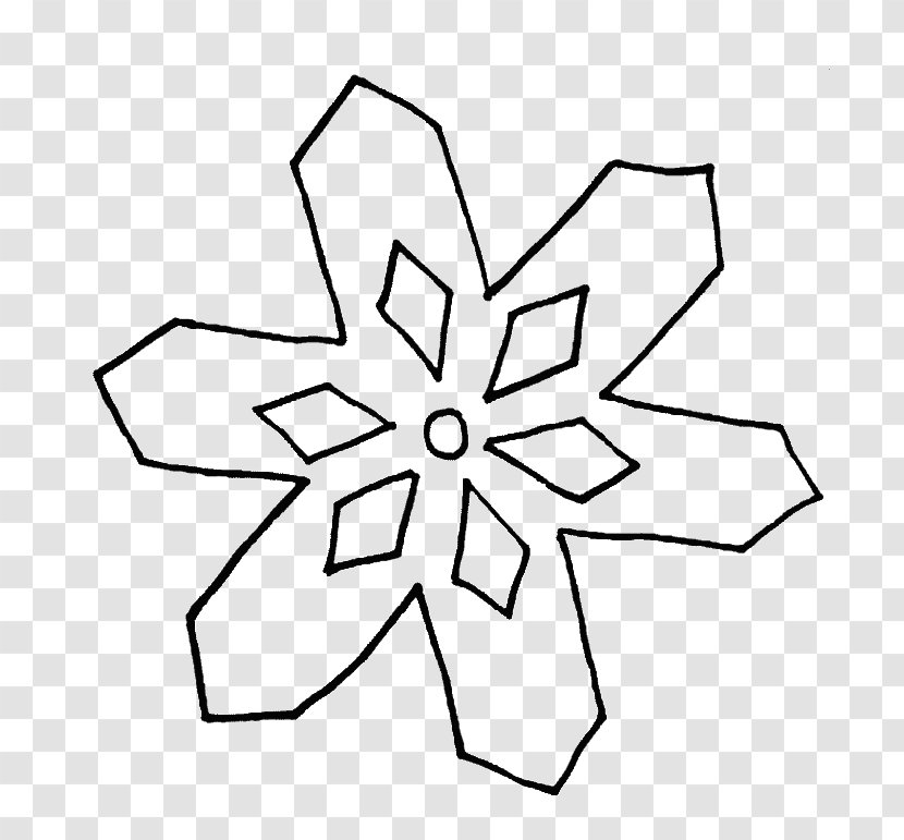 Snowflake Coloring Book Line Art Clip - Area - Free Images Transparent PNG