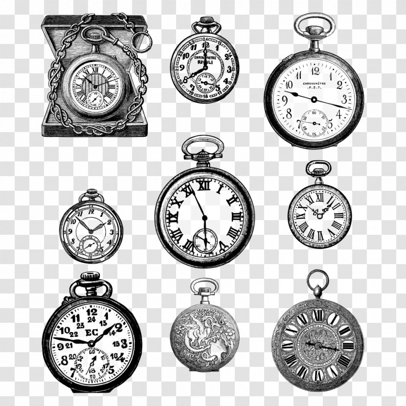 Pocket Watch Clock Vintage - Retro Style Transparent PNG