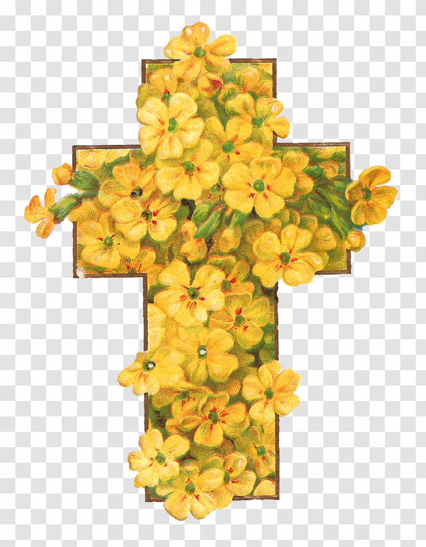 Christian Cross Easter Flower Clip Art - Flowers Cliparts Transparent PNG