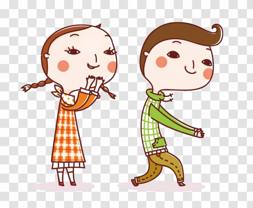 Free Fruits Child Cartoon Illustration - Heart - Couple Transparent PNG