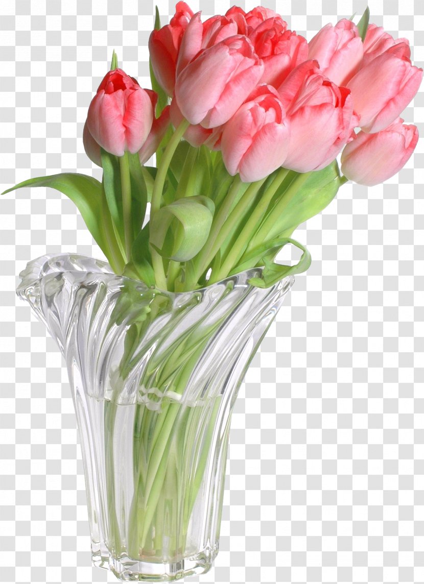 Flower Bouquet Vase Garden Roses - Tulip Transparent PNG