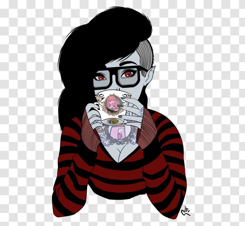 Marceline The Vampire Queen Ice King Princess Bubblegum Coffee Finn Human - Fan Art Transparent PNG