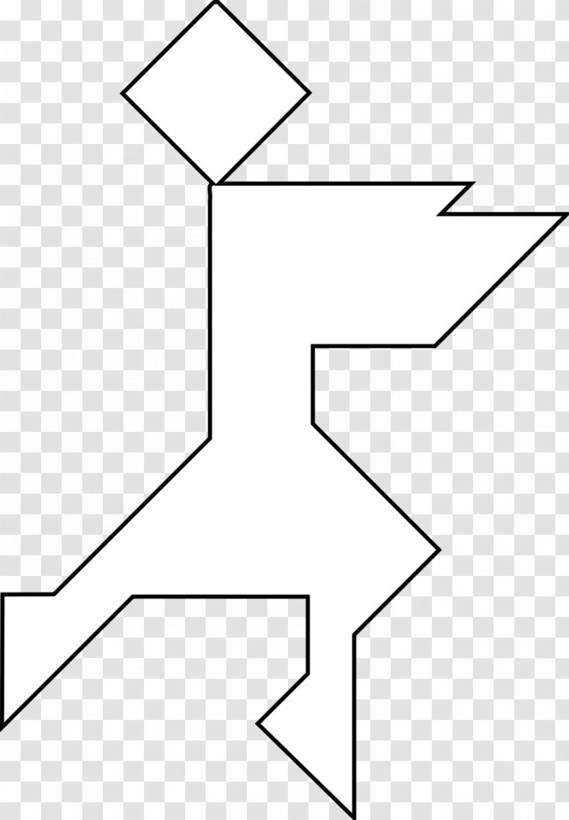 White Angle Point Line Art - Black And Transparent PNG