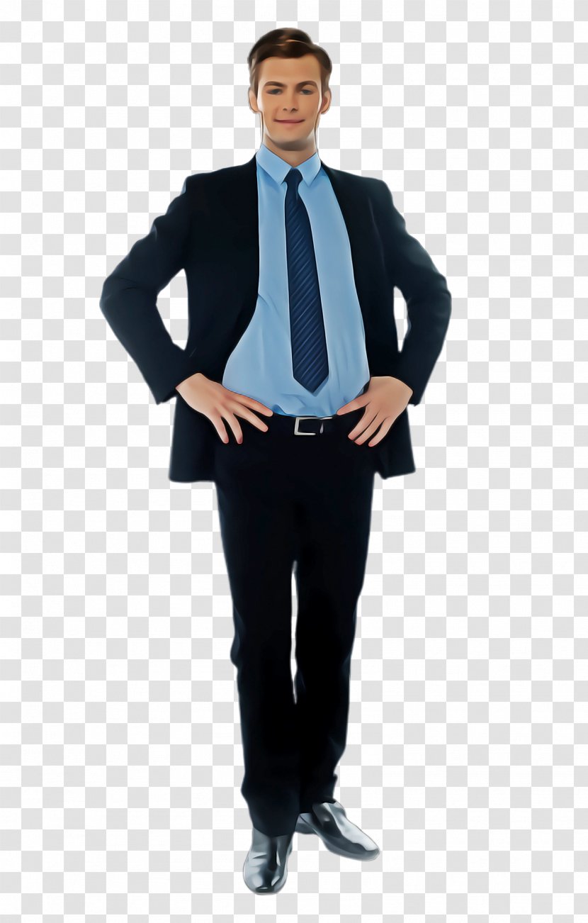 Clothing Standing Suit Blue Formal Wear - Blazer - Outerwear Transparent PNG