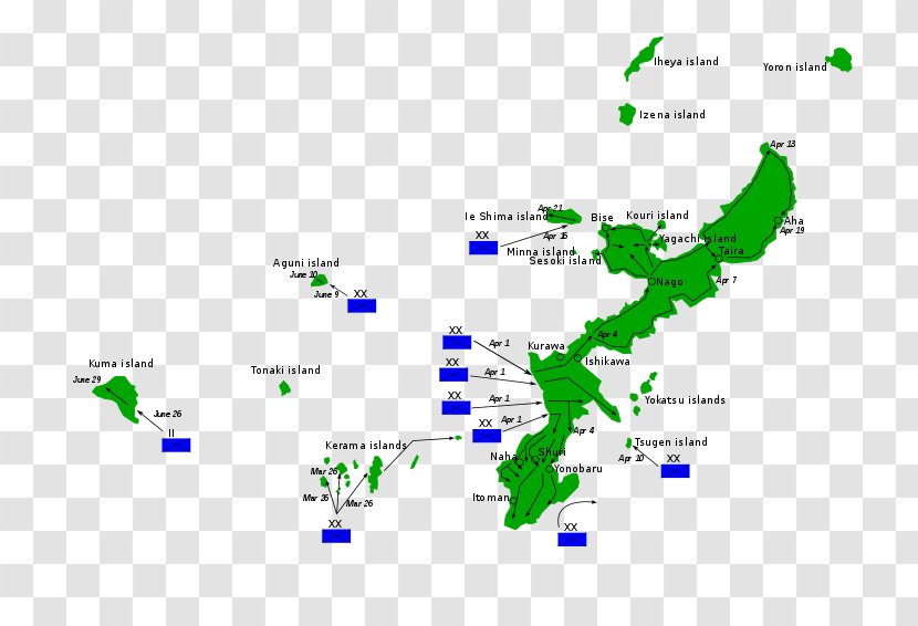Battle Of Okinawa Island Second World War Operation Downfall Ryukyu Islands - Area - Military Transparent PNG