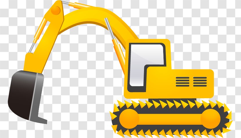 Caterpillar Inc. Komatsu Limited Heavy Equipment Architectural Engineering Excavator - Yellow - Truck Pull Material Vector Free Transparent PNG