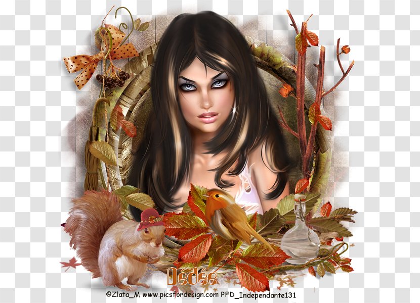 Brown Hair - Autumn Wreath，color Transparent PNG