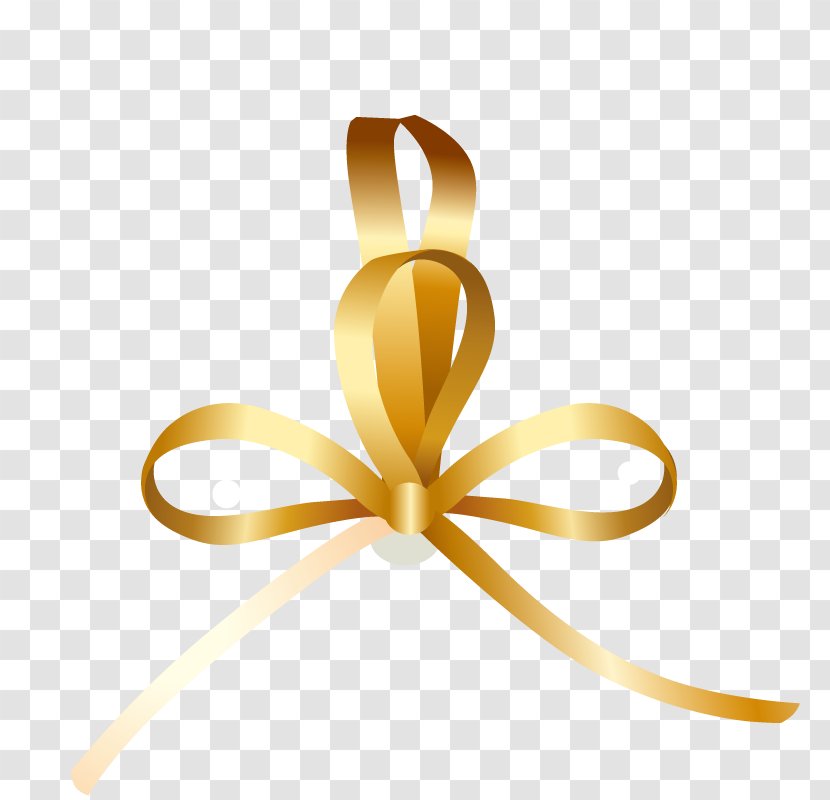 Ribbon Butterfly Gold - Body Jewelry Transparent PNG
