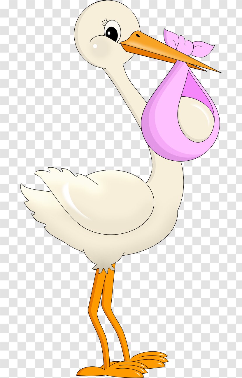 Baby Shower White Stork Child Infant Clip Art - Watercolor Transparent PNG