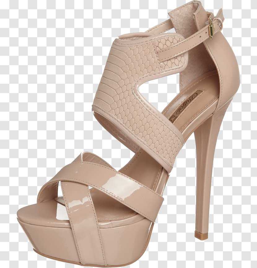 High-heeled Shoe Sandal Stiletto Heel - Beige Transparent PNG