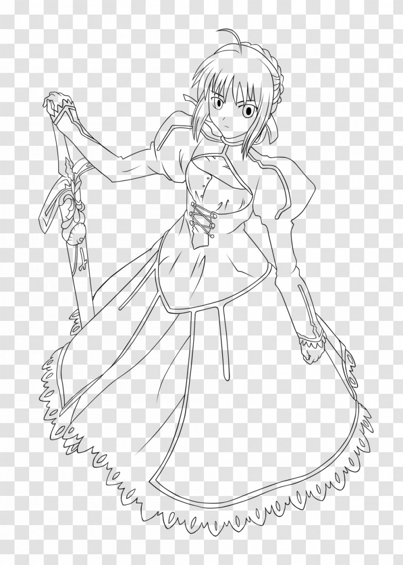 Fate/stay Night Saber Archer Fate/Zero Line Art - Flower - Fate Stay Transparent PNG