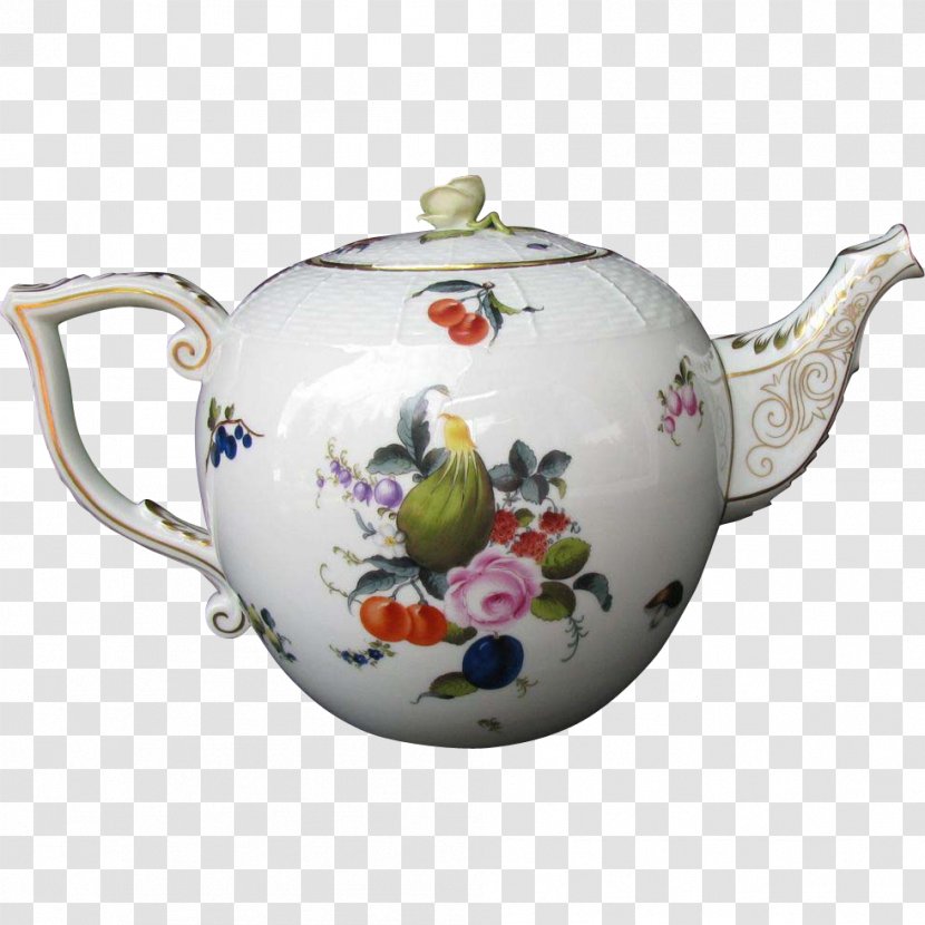 Teapot Herend Porcelain Manufactory Teacup - Lattiera - Floral Set Transparent PNG