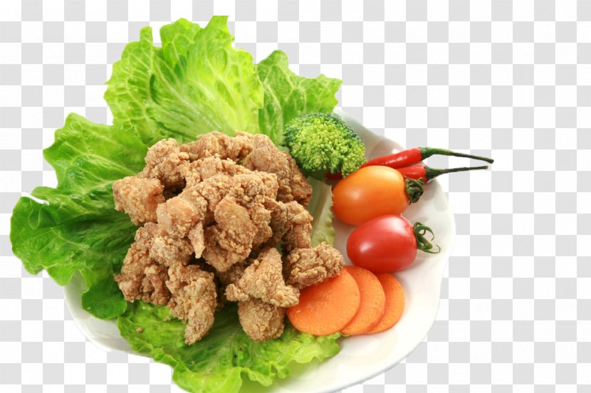 Taiwanese Fried Chicken Barbecue U9999u96deu6392 - Night Market - On The Leaves Of Vegetables Transparent PNG
