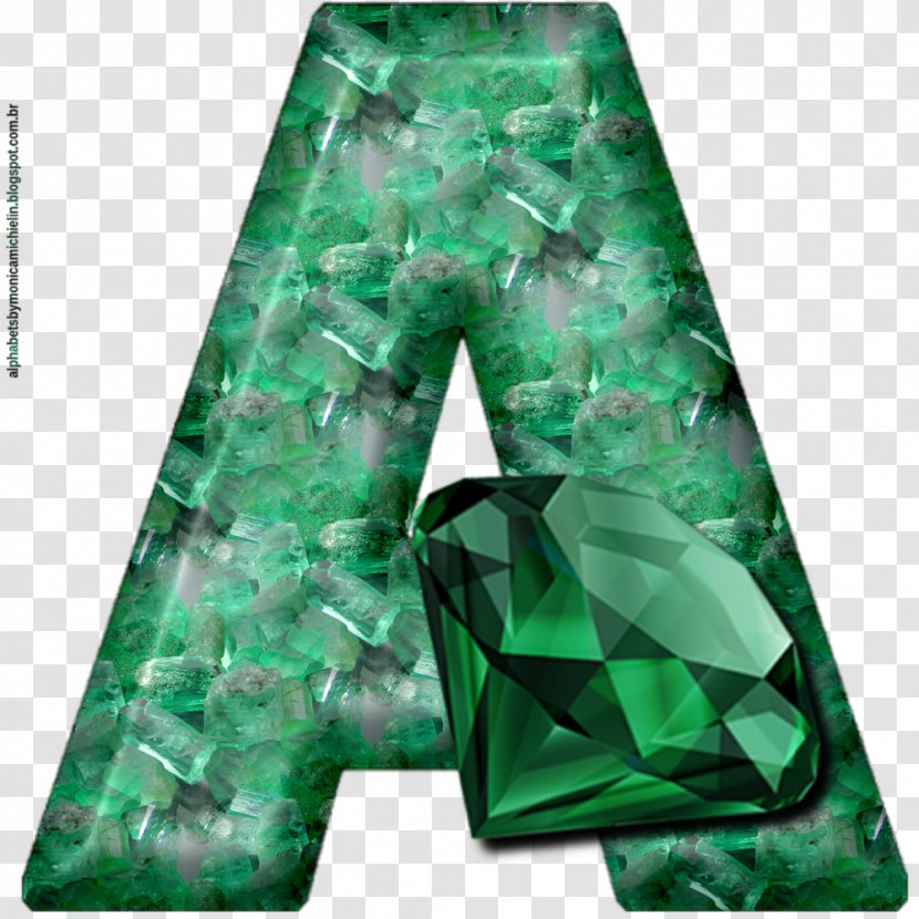 Emerald Green Alphabet Gemstone - Familias Transparent PNG