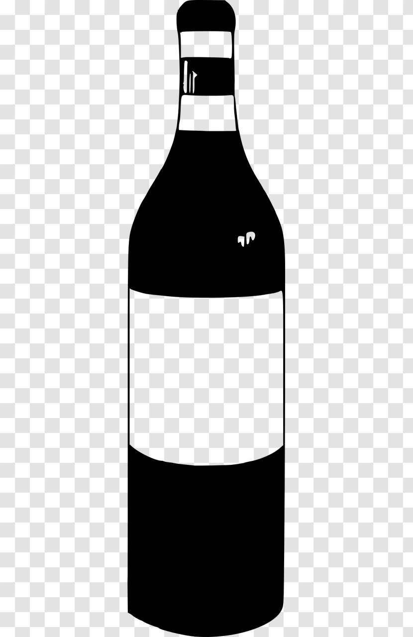 Bottle Wine Clip Art - Black And White Transparent PNG