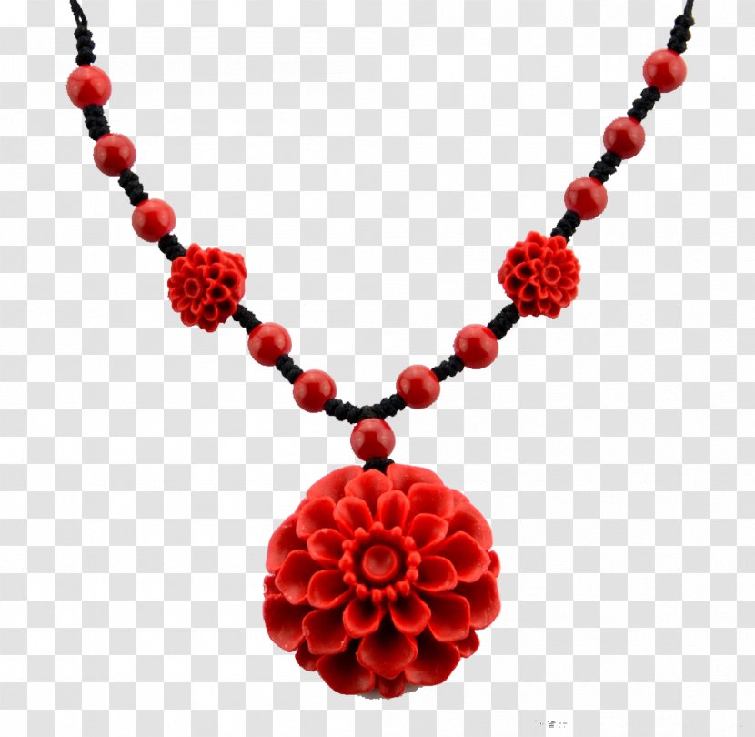 Necklace Red Coral Taobao Bracelet - Flower Transparent PNG