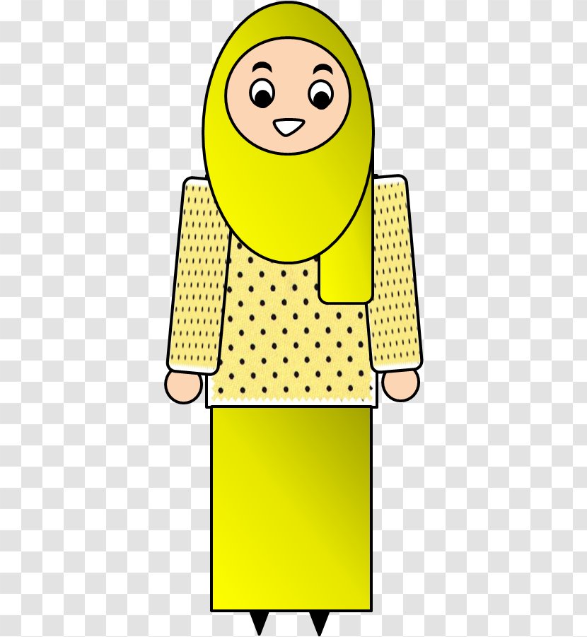 Smiley Human Behavior Happiness Clip Art - Baju Kurung Cartoon Transparent PNG