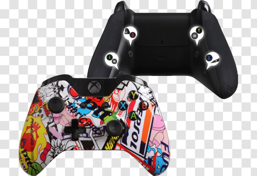 Xbox One Controller PlayStation 4 Kinect Rush: A Disney-Pixar Adventure 360 - Joystick - Button Icons Stickers Affixed Sticker Label Will Transparent PNG
