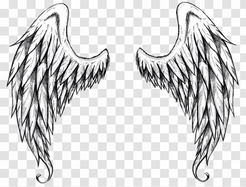 Drawing Outline Angel Clip Art - Black And White Transparent PNG