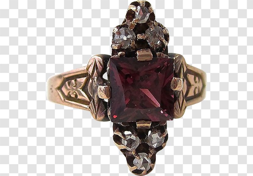 Rhodolite 1890s Diamond Cut Garnet Victorian Era Transparent PNG
