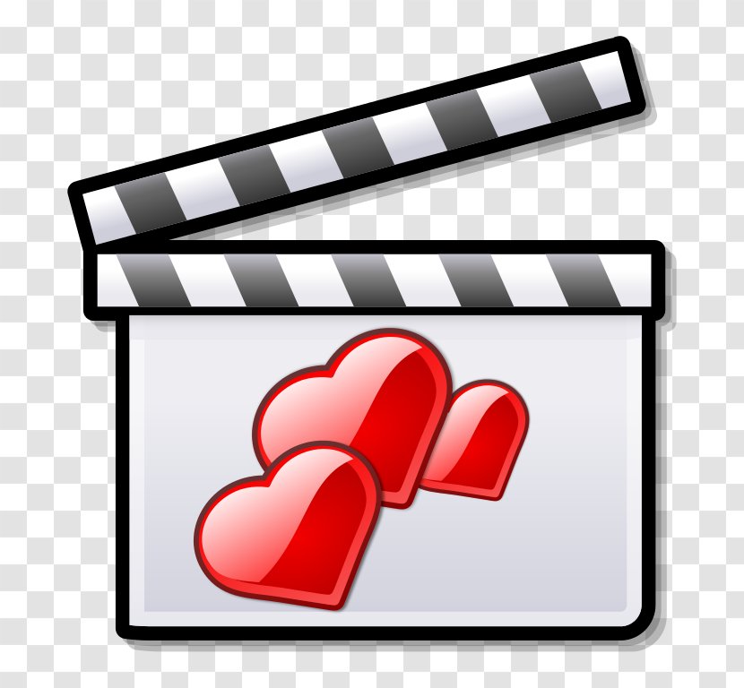 Clapperboard Silent Film Clip Art - Love - Red Transparent PNG