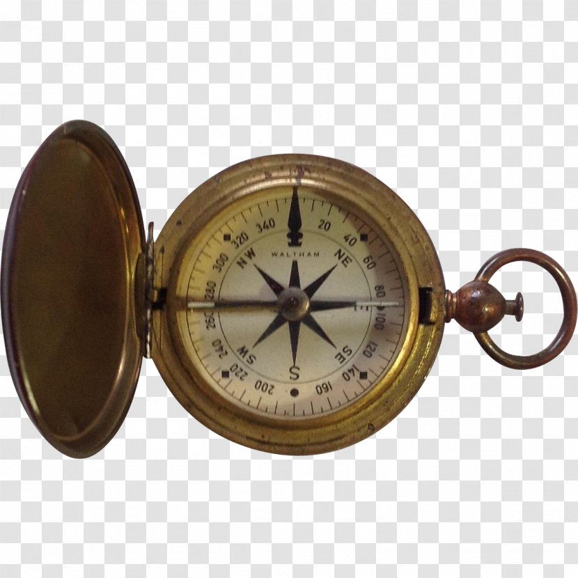 Brass 01504 Clock - Compass Transparent PNG