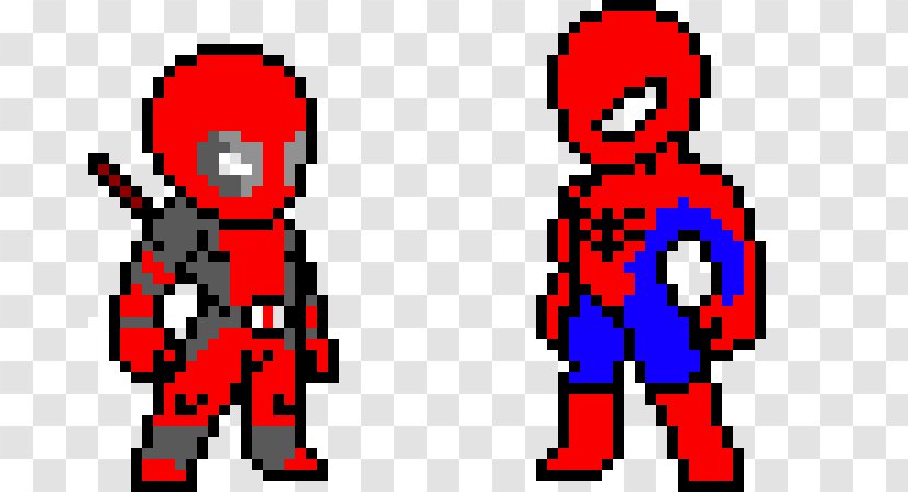 Spider-Man Deadpool Venom Superhero Pixel Art - Character - Spiderman Transparent PNG