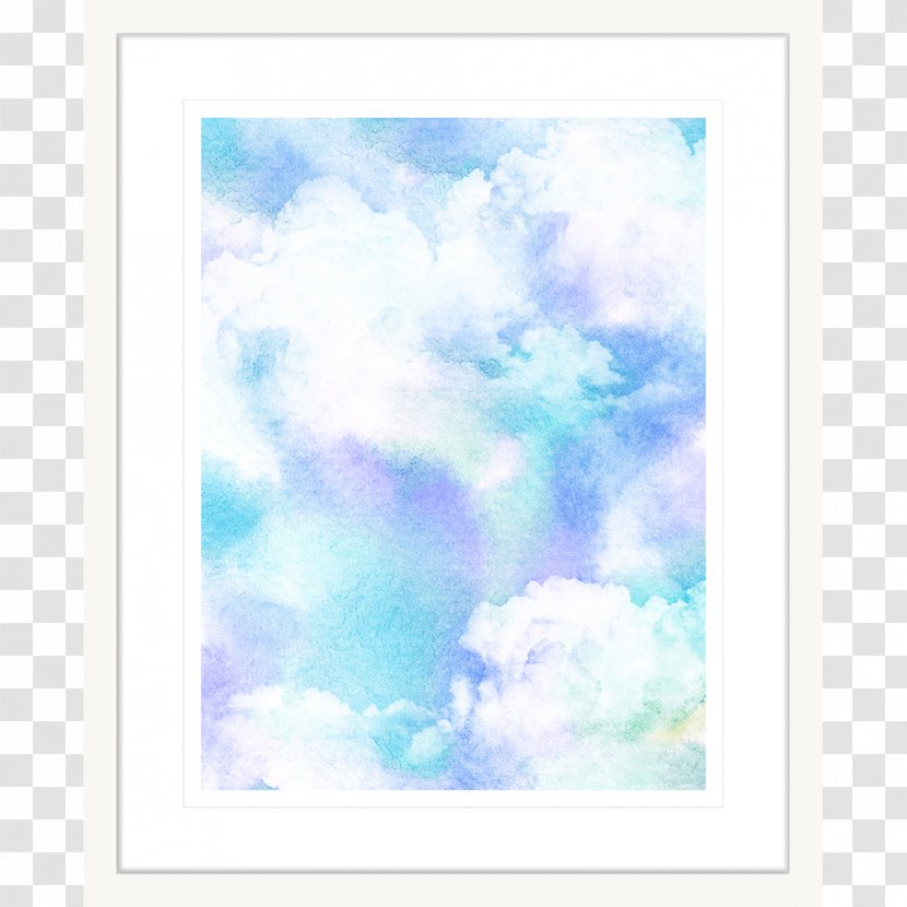 Cloud Picture Frames Watercolor Painting Blue Transparent PNG